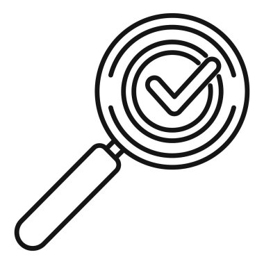 Sonuç proje görünüm simgesi ana hatları vektörü. Müşteri araştırması. Çalışma dosyası