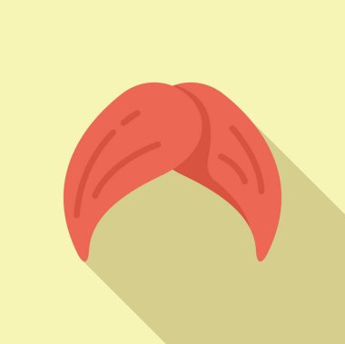 Arabistan türban simgesi düz vektör. Hindistan kostüm tatlısı. Etnik eşarp