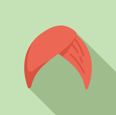 Din türban simgesi düz vektör. Doğu dinine yönelin. Müslüman Asyalı başlık