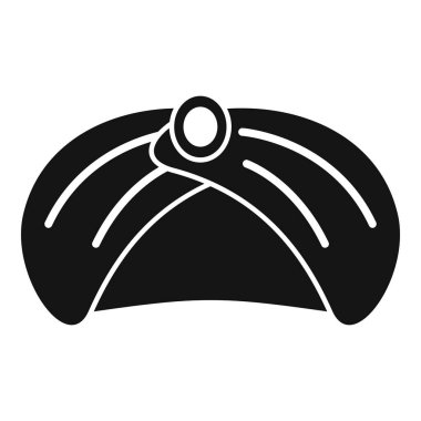 Arap türban simgesi basit vektör. Asya kafa kültürü. İslam halkı