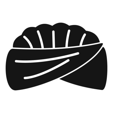 Bedevi türban simgesi basit bir vektör. Asyalı doğulu kafa. Din aksesuarları