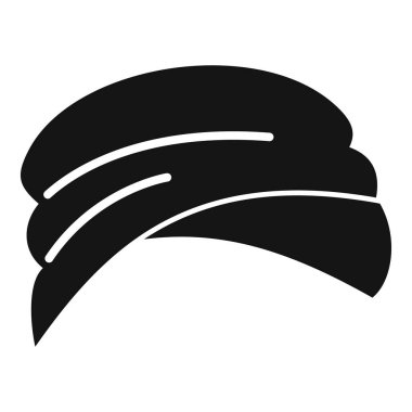 İslami türban simgesi basit bir vektör. Örtbas kültürü. Asya doğu başlığı