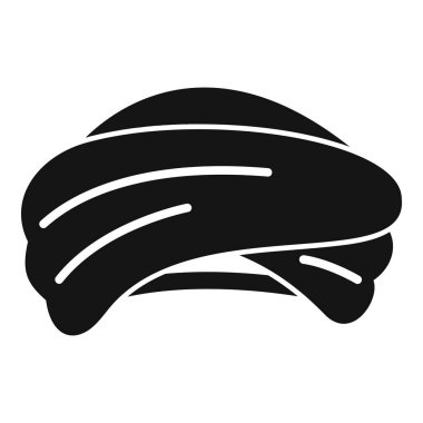 Orta Doğu türban simgesi basit bir vektör. Asyalı kafası. Doğu etnik kültürü