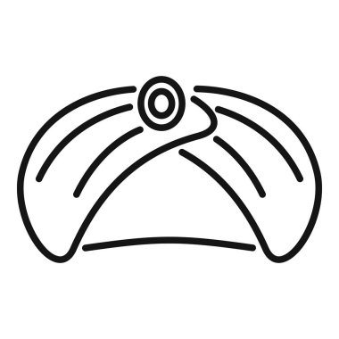 Arap türban simgesi ana hat vektörü. Asya baş aksesuarları. Geleneksel etnik