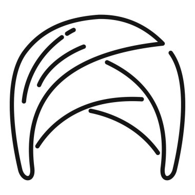 Arap türban şapka ikonu ana hat vektörü. Asyalı Suudi adam. Doğu dini başlığı