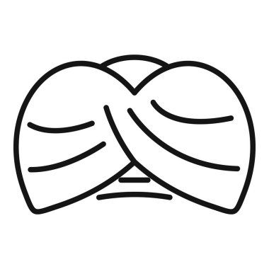 Sultan başlık ikonu ana hat vektörü. Doğu dini. Çöl kostüm Hintli