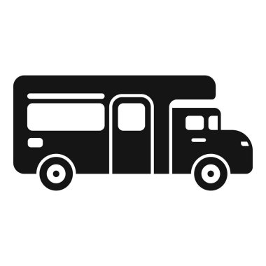 Ev kamyonu simgesi basit vektör. Seyahat arabası. Emeklilik güvencesi