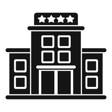 Dört yıldızlı otel ikonu basit bir vektör. Gizli servis. Etkin kişiye dikkat et