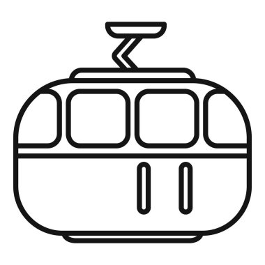 Dağların taksi ikonu ana hat vektörü. Emeklilik kışı. Sağlıklı hizmet