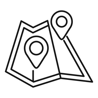 Seyahat haritası sigorta ikonu ana hat vektörü. Güvenli yolculuklar. Emeklilik gezisi