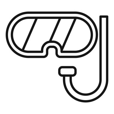 Dalış maskesi ikonu ana hatları vektörü. Güvenli sağlık seyahati. Güvenli yolculuklar.