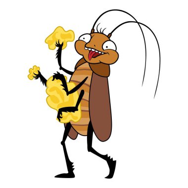 Komik hamamböceği ikonu çizgi film vektörü. Haşarat ürkütücü. Kirli böcekler