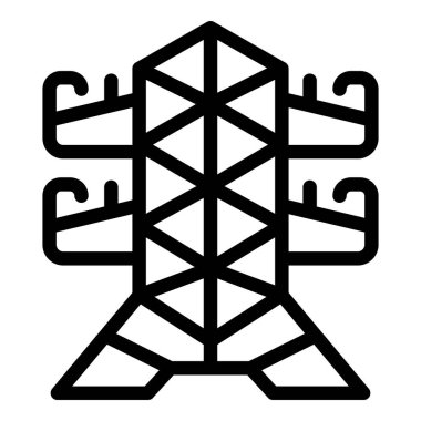 Enerji kulesi ikonu ana hat vektörü. Temiz enerji yanığı. Kömür güneş fosili