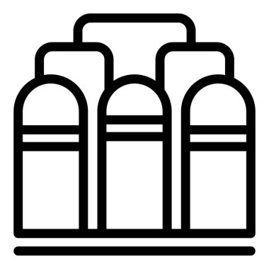 Güç yakıtı fosil ikon ana hat vektörü. Nükleer istasyon. Hidrolik kömür