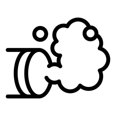 Boru dumanı ikonu ana hatları vektörü. Şehir tozu hızı. Karanlık boru emisyonu