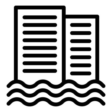 Boru emisyonu toz ikonu ana hatları vektörü. Şehir karbondioksit. Karanlık boru emisyonları