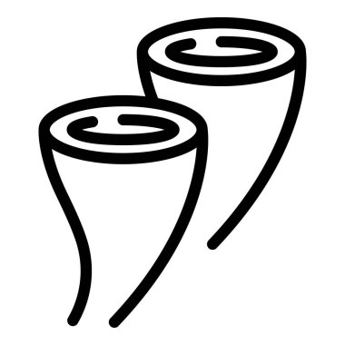 Duman arabasının girdap simgesi ana hat vektörü. Motorlu araç. Otomobil koşulları