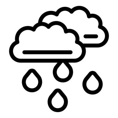 Yağmur bulutu ikonu ana hatları vektörü. Ambiyans kokusu. Hava otomobil kimyasalı