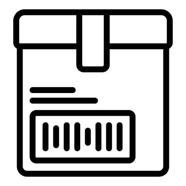 Paket kutusu simgesi ana hat vektörü. Konteynır ekipmanı. Depolama lojistiği