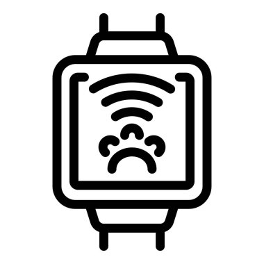 Wifi GPS hayvan takip ikonu ana hatları vektörü. Çevrimiçi uygulama. Dikkatli hayvan yürüyüşü