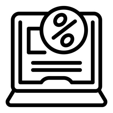 Yüzde video içeriği ikonu ana hatları vektörü. Bilgi paylaşın. Veri ticareti