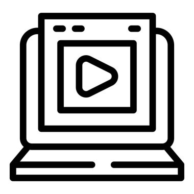 Görsel ortam içeriği ana hatları vektörü. Marka mutlu. Veri ticaret adı