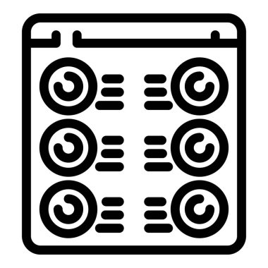 Web veri içeriği ikonu ana hatları vektörü. Strateji planı. Video pazarlama