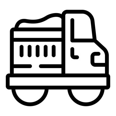 Tam çiftlik kamyonu ikonu taslak vektörü. Akıllıca çalışma. Mısır gevreği teslimatı