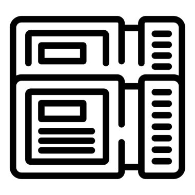 Uçak biletleri ikon ana hat vektörü. Kart tatili. Bagaj.