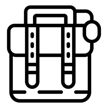 Deri çanta bileti ikonu ana hat vektörü. Bagaj etiketi. İşaret derisi hayvan.