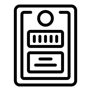 Çanta seyahat kağıt etiket simgesi ana hat vektörü. Bavul adı. Uçak tatili