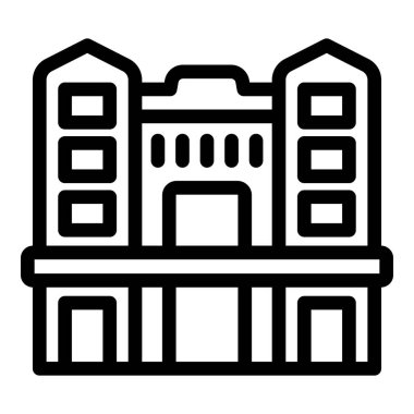 Sanat abidesi şehir simgesi ana hatları vektörü. Avustralya binası. Tasarım şablonu