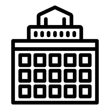 Hükümet merkezi ikon ana hatları vektörü. Sydney şehri. Tarihi eser ünlüsü.