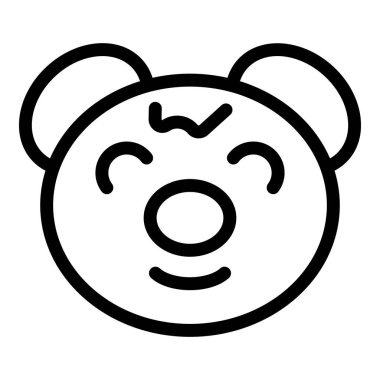 Koala baş simgesi ana hat vektörü. Şehir simgesi seyahati. Şablon simgesi