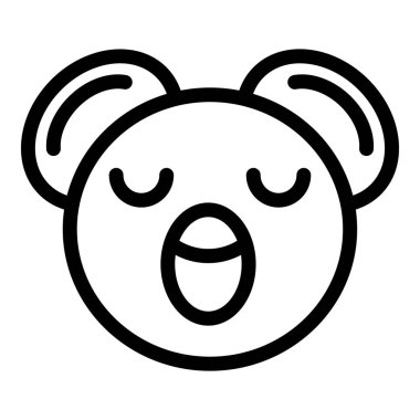 Koala hayvan ikonu ana hat vektörü. Ünlü sanat şehri. Sydney Hayvanat bahçesi