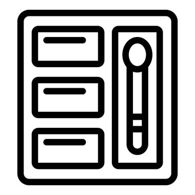 Kozmetik kutu ikonu ana hatları vektörü. Dikkat et. Profesyoneli Düzenle