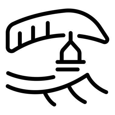 Dikkat yüz fırçası ikon ana hatları vektörü. Tımarlama gölgesi. Bakım yüzü