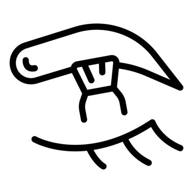 Mascara kalem bakım ikonu ana hatları vektörü. Kaş düzeltmesi. Dövme kirpik gözü