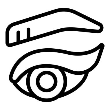 Renklendirme simgesi ana hat vektörü. Kaş düzeltmesi. Güzel göz.