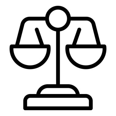 Kurumsal denge ikonu dış hat vektörü. Kod şirketi. Politika web yasası