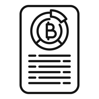 Finans diyagramı ikon ana hatları vektörü kazan. Ödeme şifresi. Jeton dijital gerilemesi