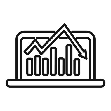 Çevrimiçi diyagram simgesi ana hatlarını büyüt. Veri fiyatı. Bitcoin madeni parayı düşürdü