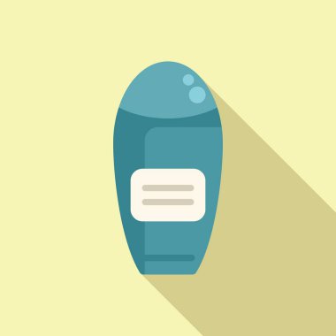 Şampuan şişesi ikonu düz vektör. Kadın bakım havlusu. Güzel kadın sarmalı