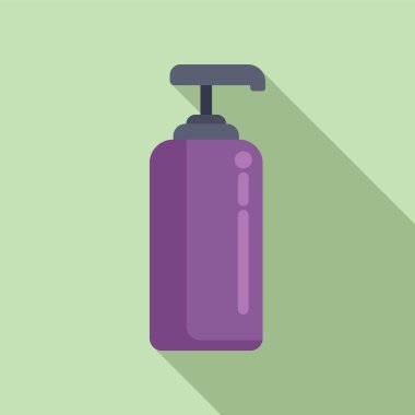 Sabun dağıtıcı ikonu düz vektör. Spiral tedavi. Model fırçayı yıka