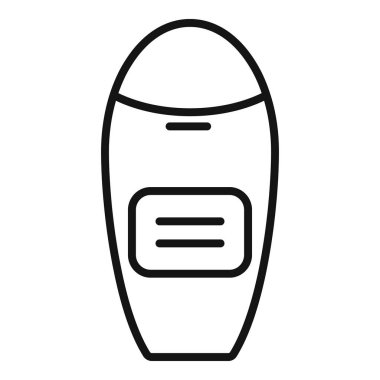 Şampuan şişesi ikonu ana hatları vektörü. Kadın bakım havlusu. Güzel kadın sarmalı