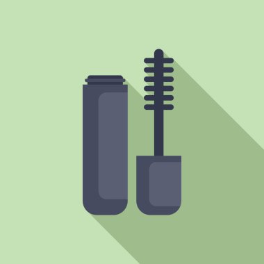 Kirpik fırça ikonu düz vektör. Kozmetik bakım. Sabah tedavi banyosu