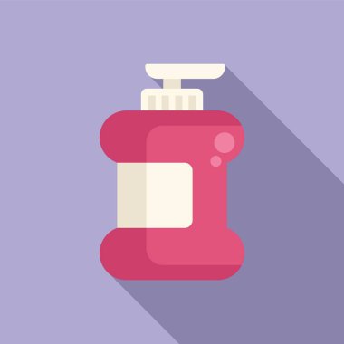 Sabun dağıtıcı ikonu düz vektör. Deri banyosu kozmetik. Dinamik güzellik maskesi