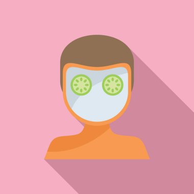 Yüz maskesi ikonu düz vektör. Şampuan kaplıca banyosu. Güzellik maskesi