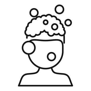 Sabah kafa yıkama ikonu taslak vektörü. Rutin kozmetik. Güzellik maskesi