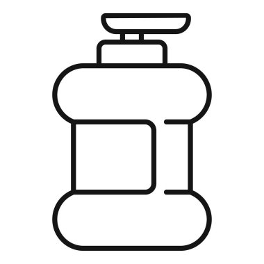 Sabun dağıtıcı ikon ana hatları vektörü. Deri banyosu kozmetik. Dinamik güzellik maskesi